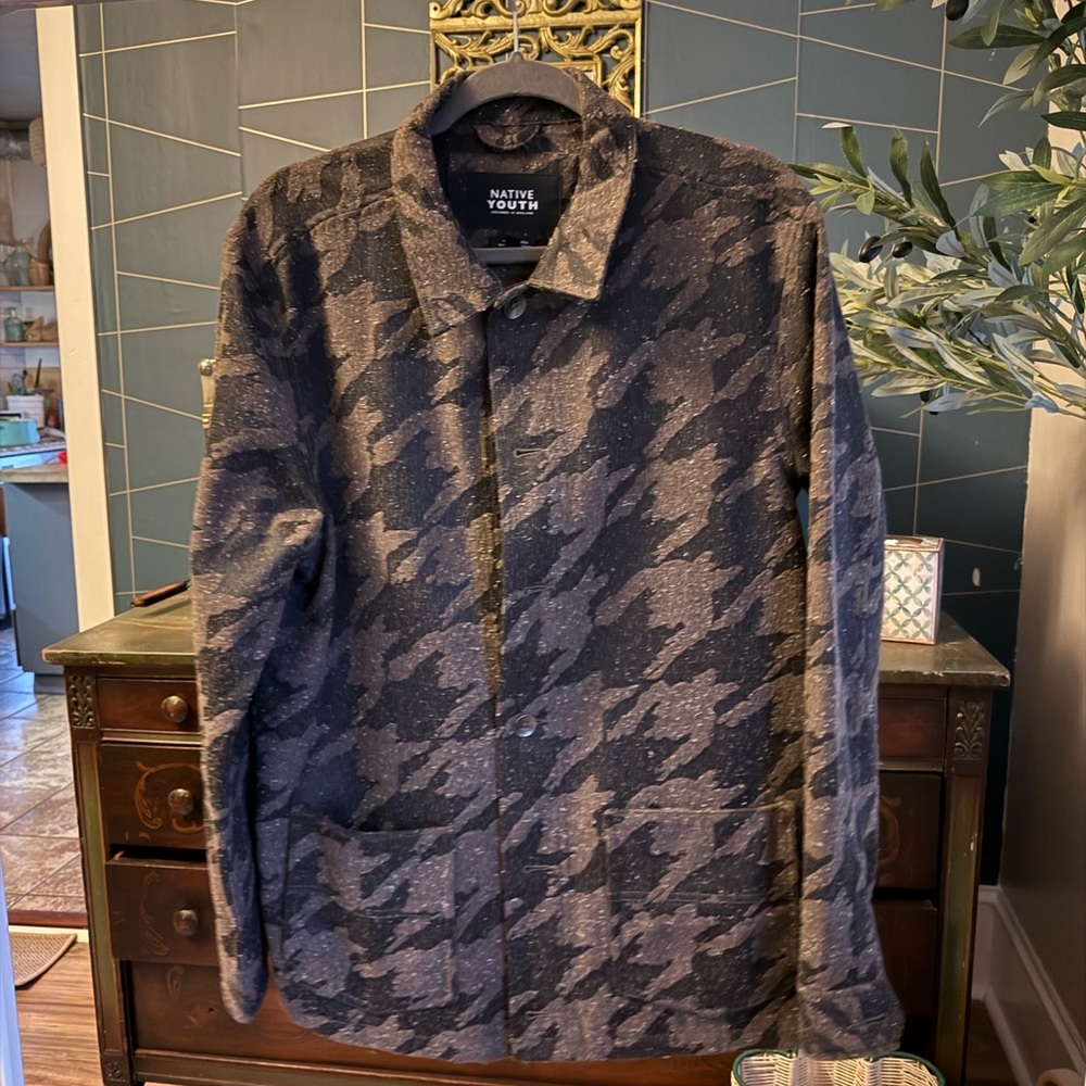Native Youth Black and Gray Houndstooth Jacket